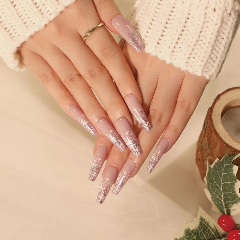Press-On Nails Reusable Skin-Friendly Holiday Designs