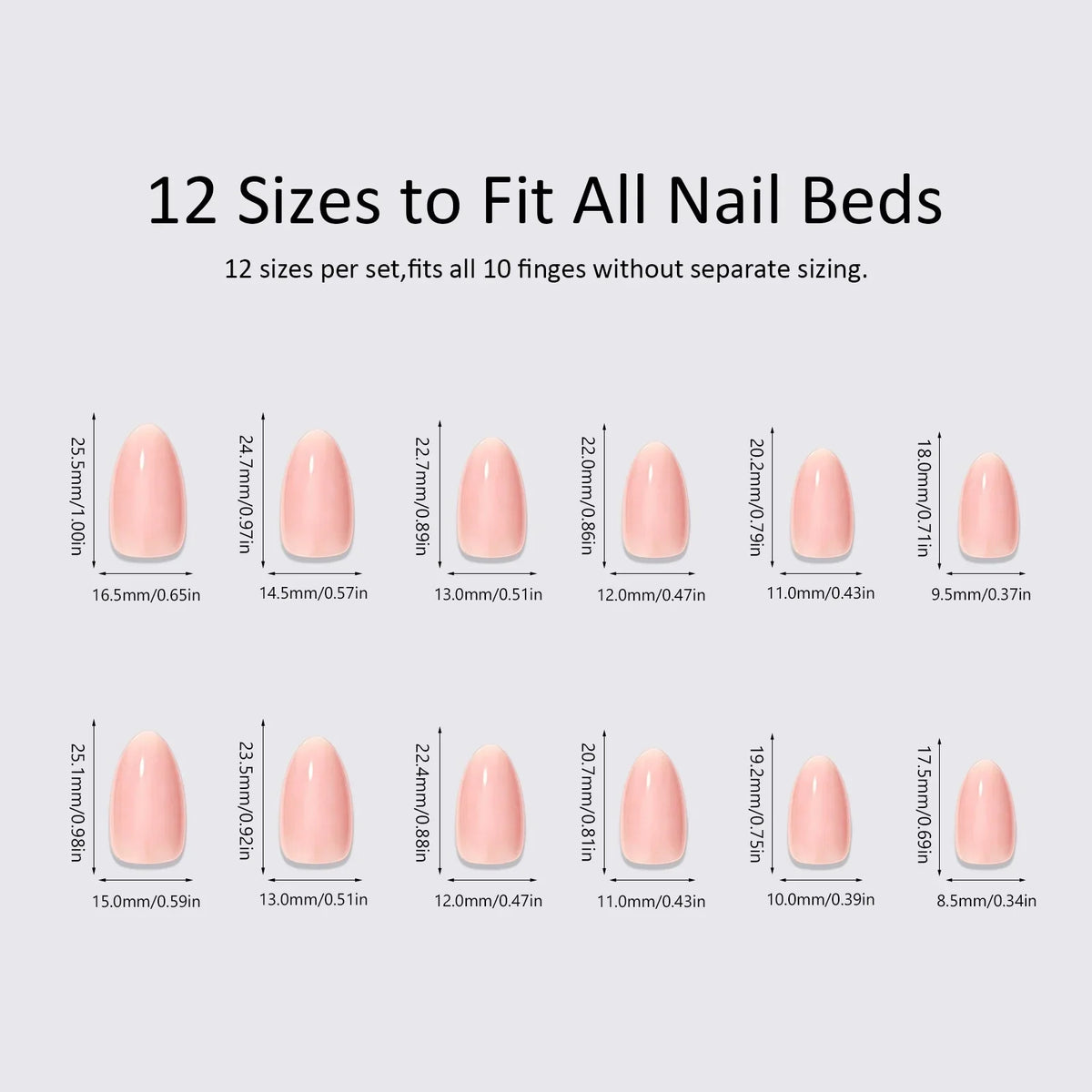 Press-On Nails Rhinestone Floral Quick-Apply Multiple Sizes