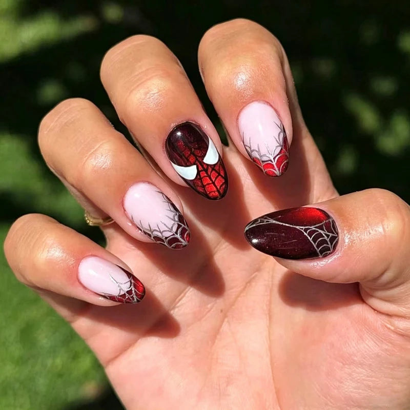 Press-On Nails Spider Web Design Multiple Sizes