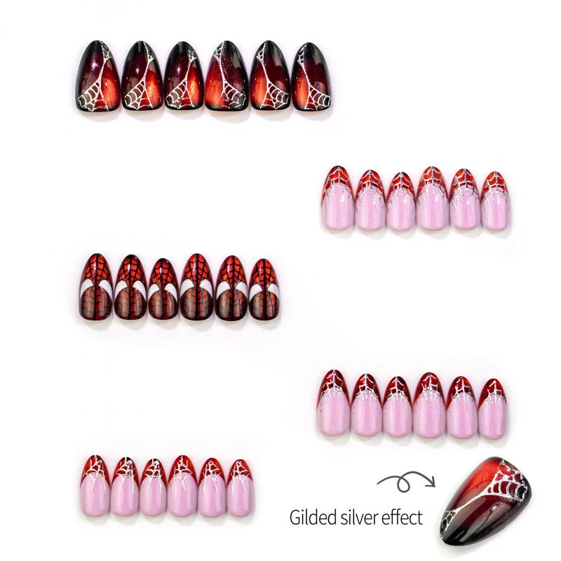 Press-On Nails Spider Web Design Multiple Sizes
