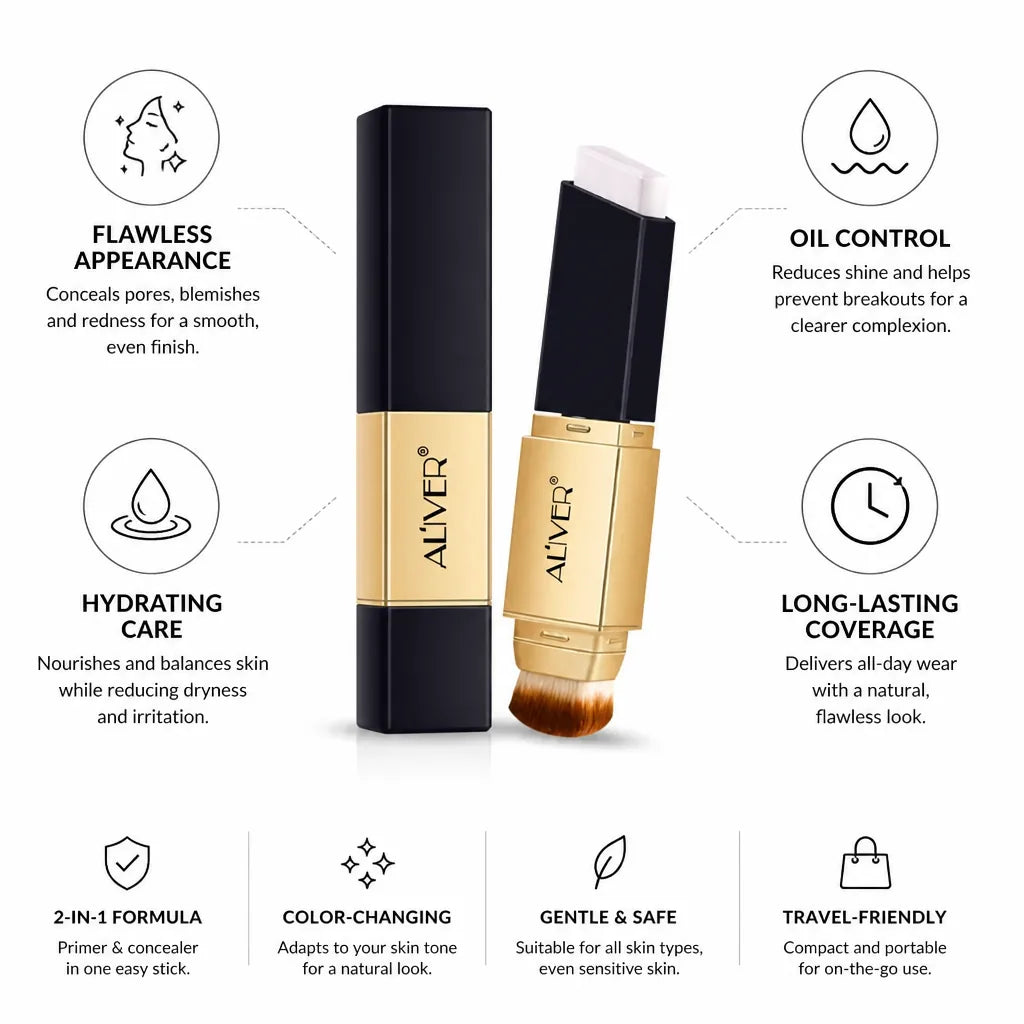 Primer & Concealer Stick Color-Changing Oil-Control