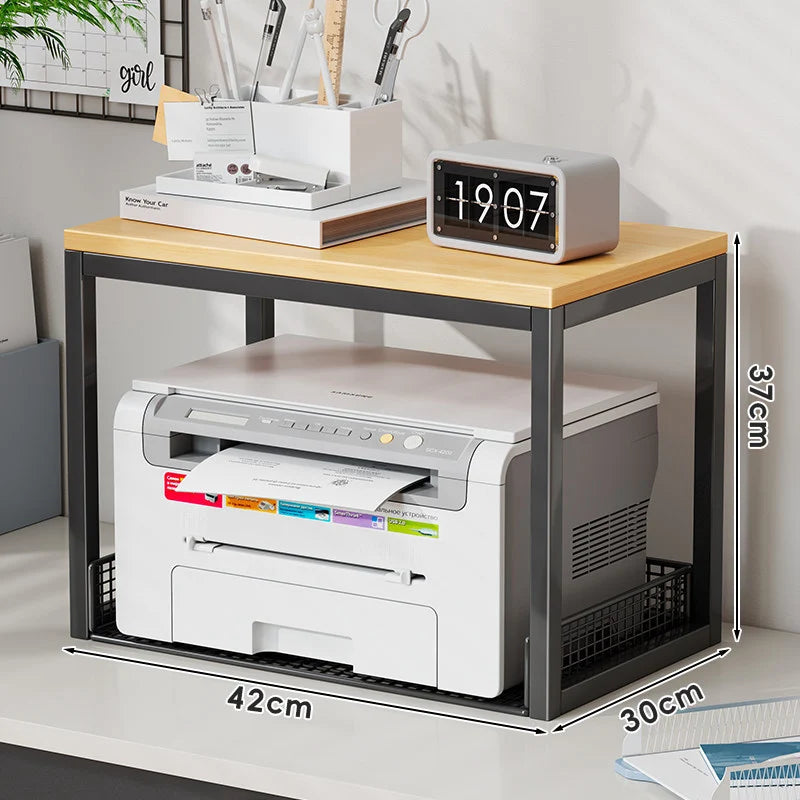 Printer Stand Two-Tier Ventilated Mesh Shelves