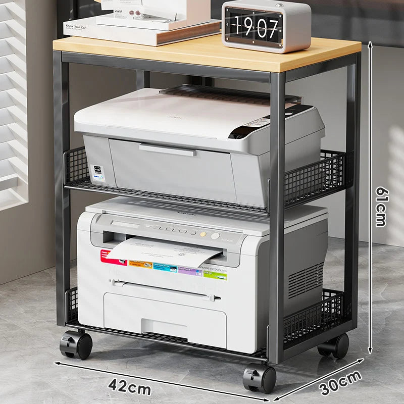 Printer Stand Two-Tier Ventilated Mesh Shelves