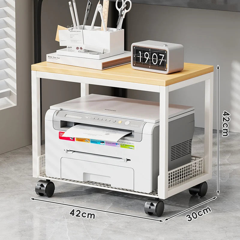 Printer Stand Two-Tier Ventilated Mesh Shelves