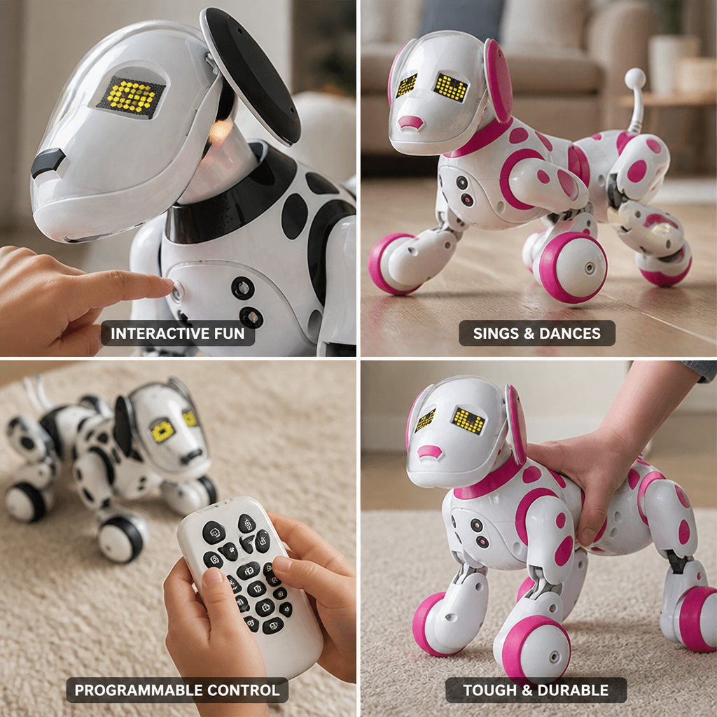 Programmable Remote-Control Robot Dog Toy (No Batteries)