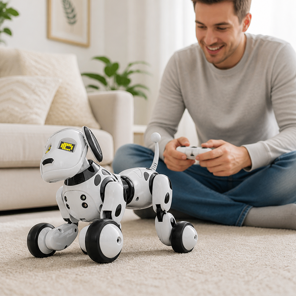 Programmable Remote-Control Robot Dog Toy (No Batteries)