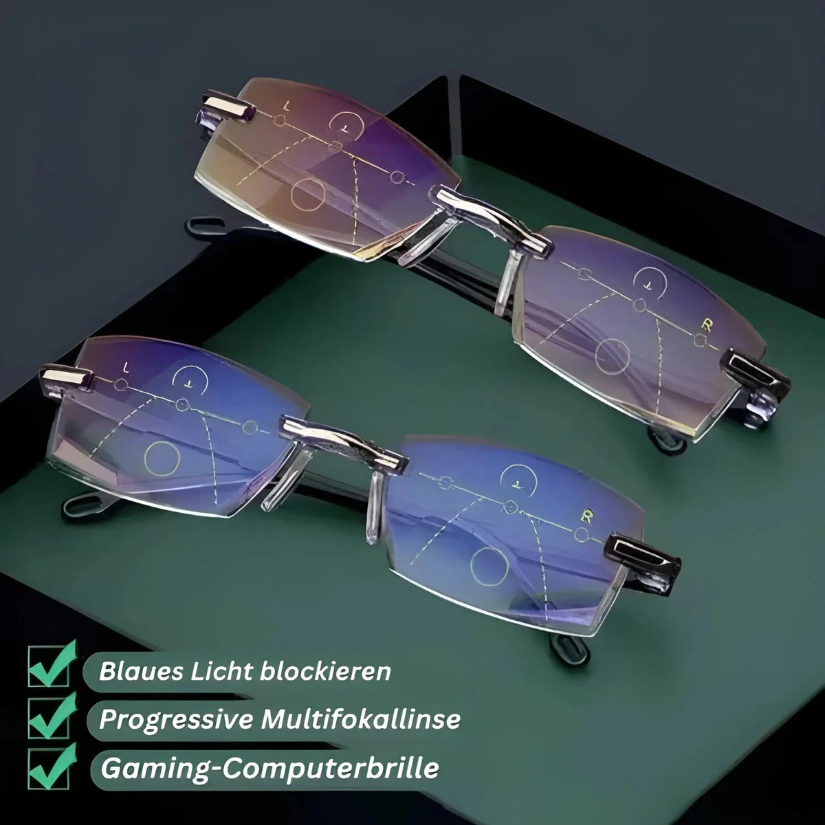 Progressive Glasses Blue Light Filtering UV400 Protection Anti-Reflective Lenses
