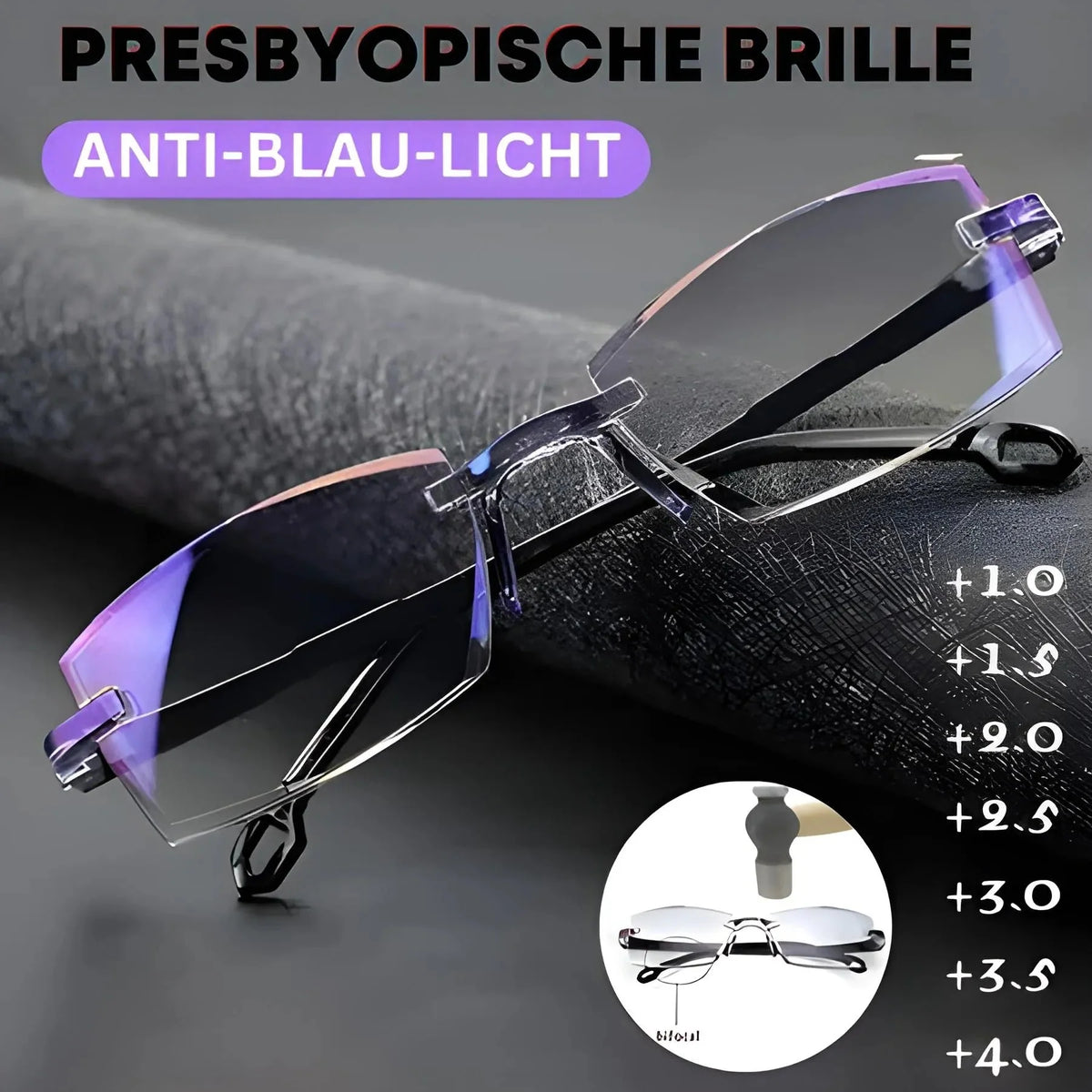 Progressive Glasses Blue Light Filtering UV400 Protection Scratch-Resistant Lenses
