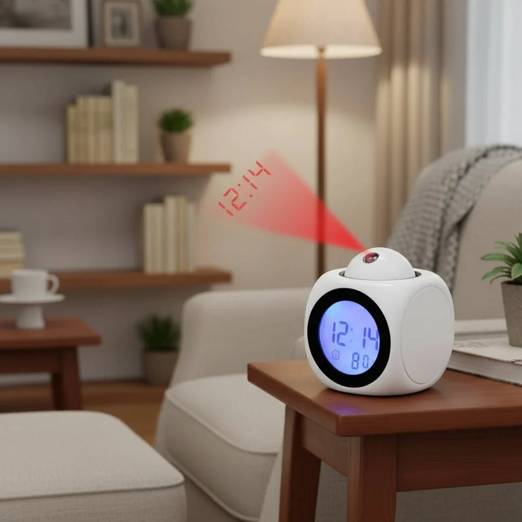 Projection Alarm Clock Adjustable Projection Dual Alarm Temperature Display