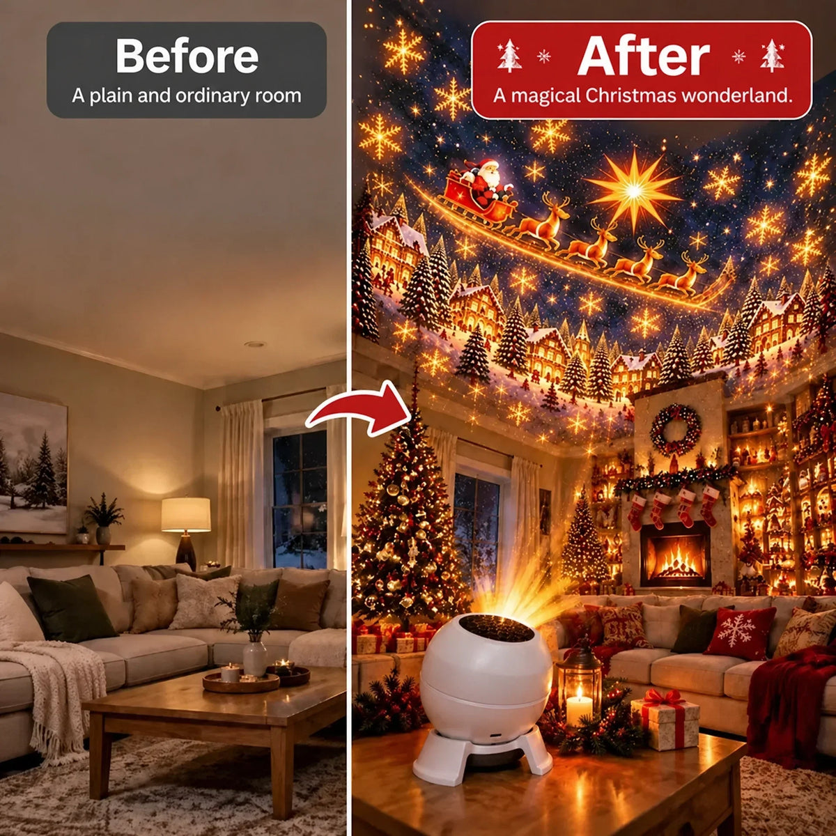 Projection Night Light USB-Powered Themed Scenes