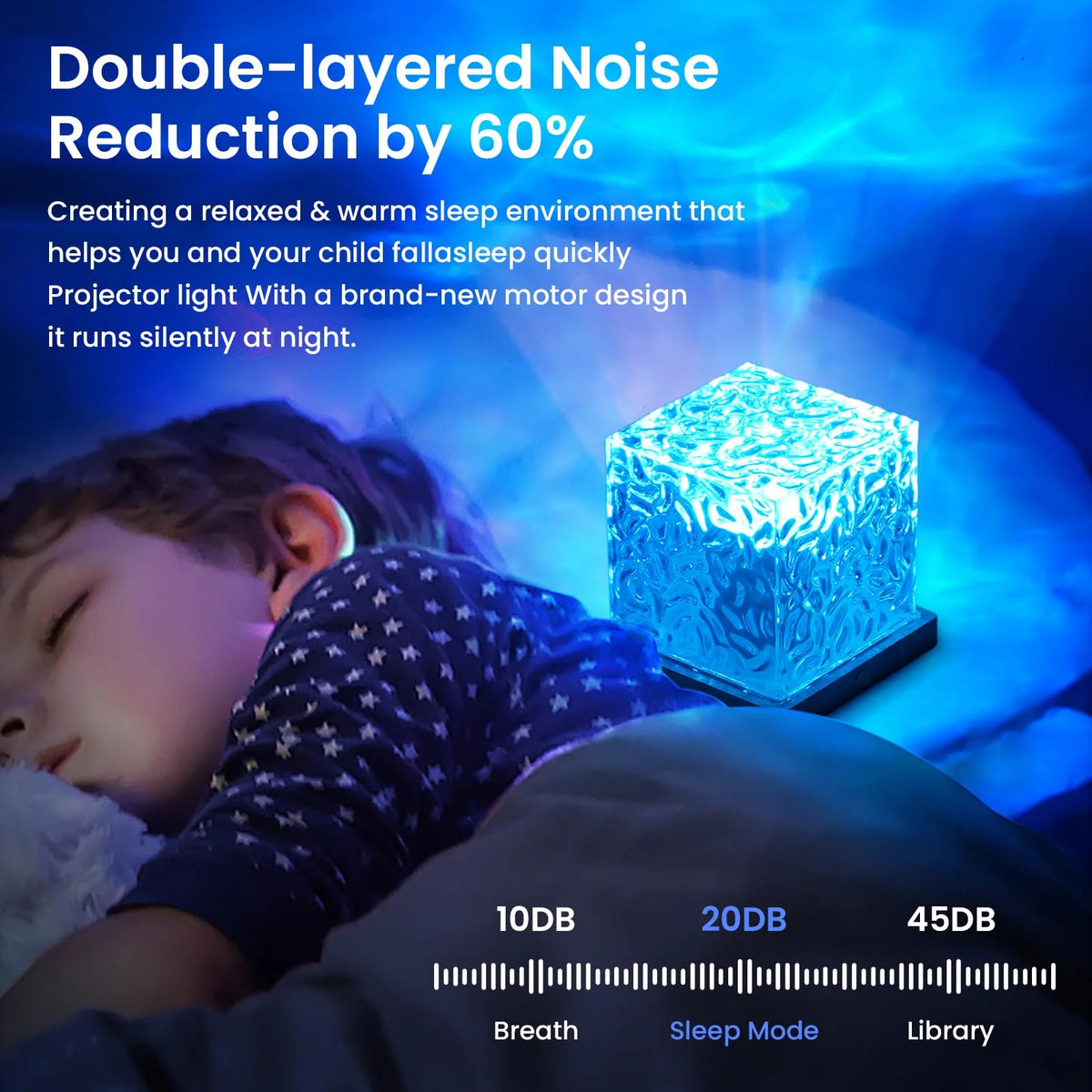 Projector Lamp 16 Color Modes Remote Control Wood Base