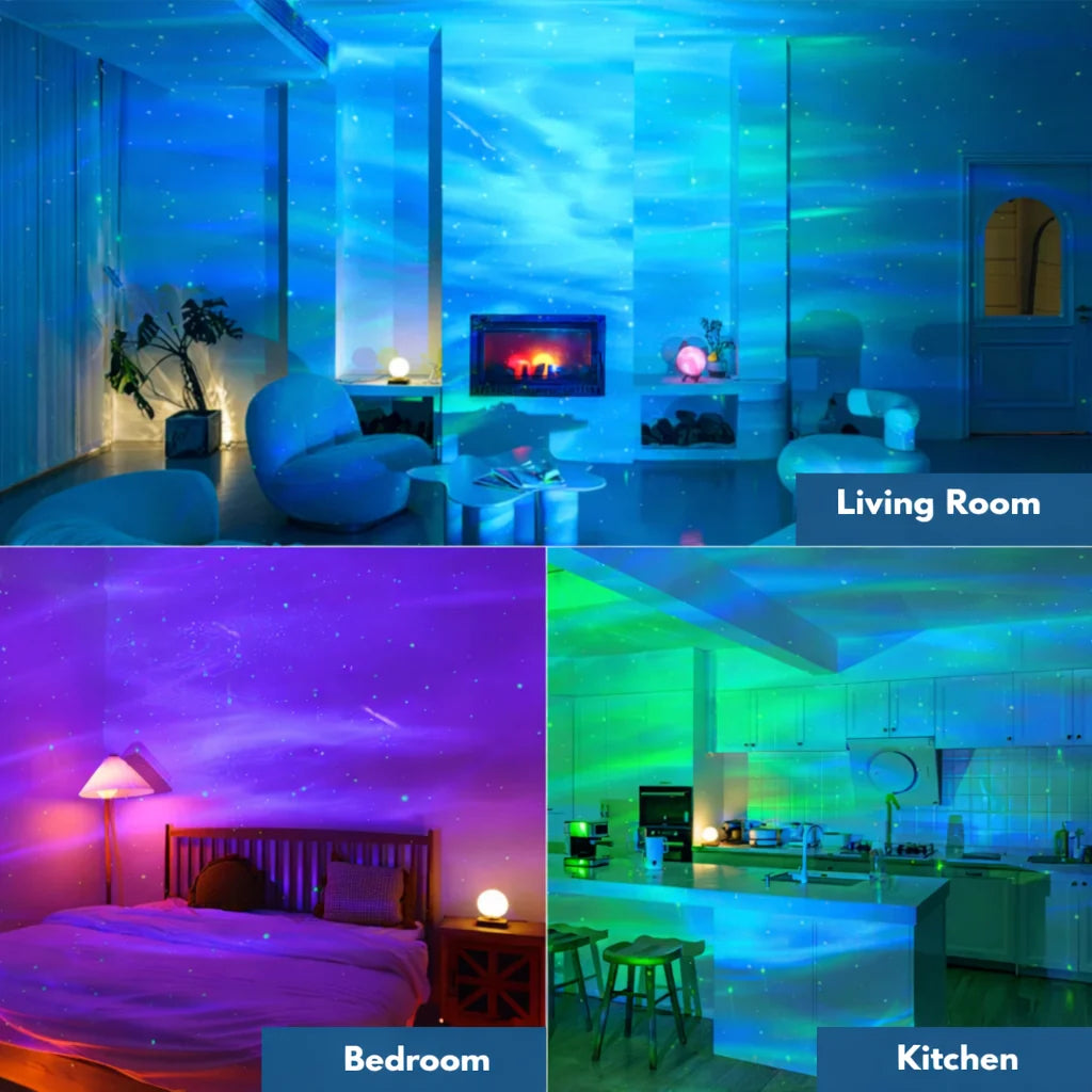 Projector Night Light Northern Lights Effect Remote Timer