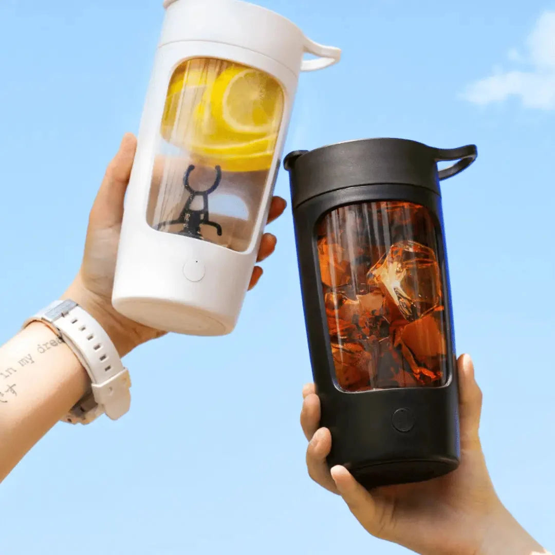 Protein Shaker Bottle USB Rechargeable Vortex Mixing Leakproof Lid