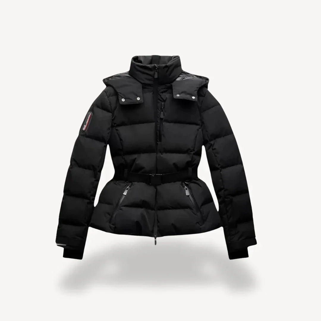 Puffer Jacket Insulated Water-Repellent Adjustable Belted Waist