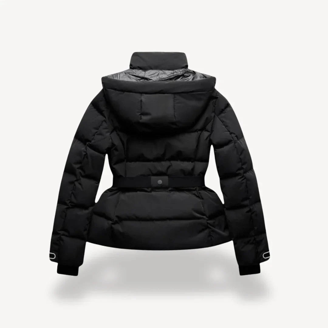 Puffer Jacket Insulated Water-Repellent Adjustable Belted Waist
