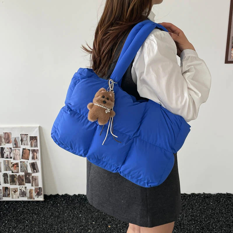 Puffer Tote Bag Spacious Lightweight Adjustable Handles