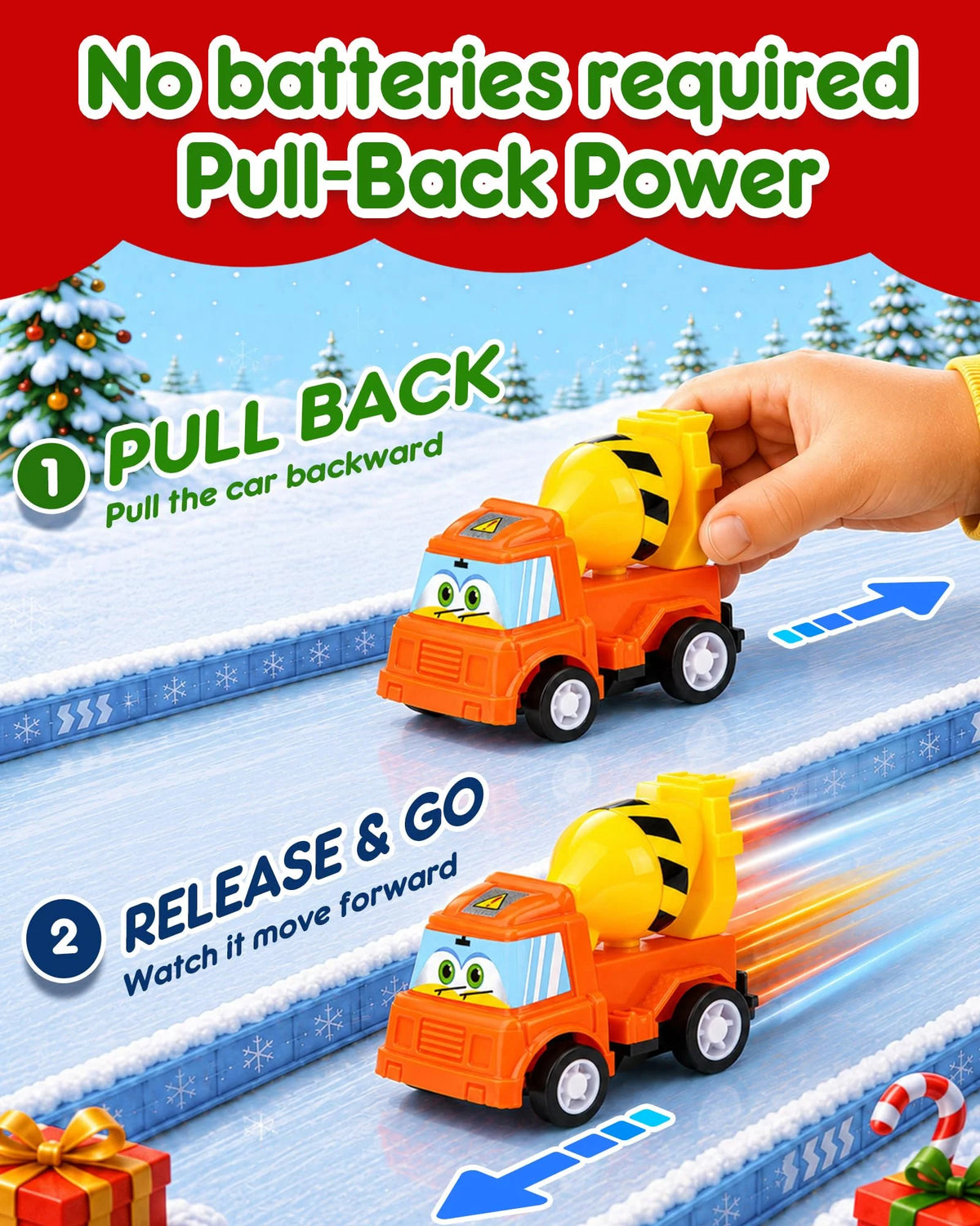 Pull Back Car Set 24 Spring Powered Play Map