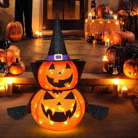 Pumpkin Decoration Lighted Collapsible 36 Inch Weather-Resistant