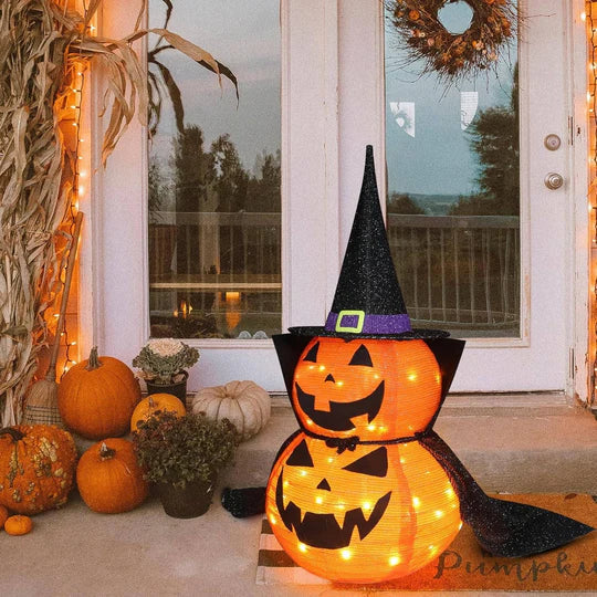 Pumpkin Decoration Lighted Collapsible 36 Inch Weather-Resistant
