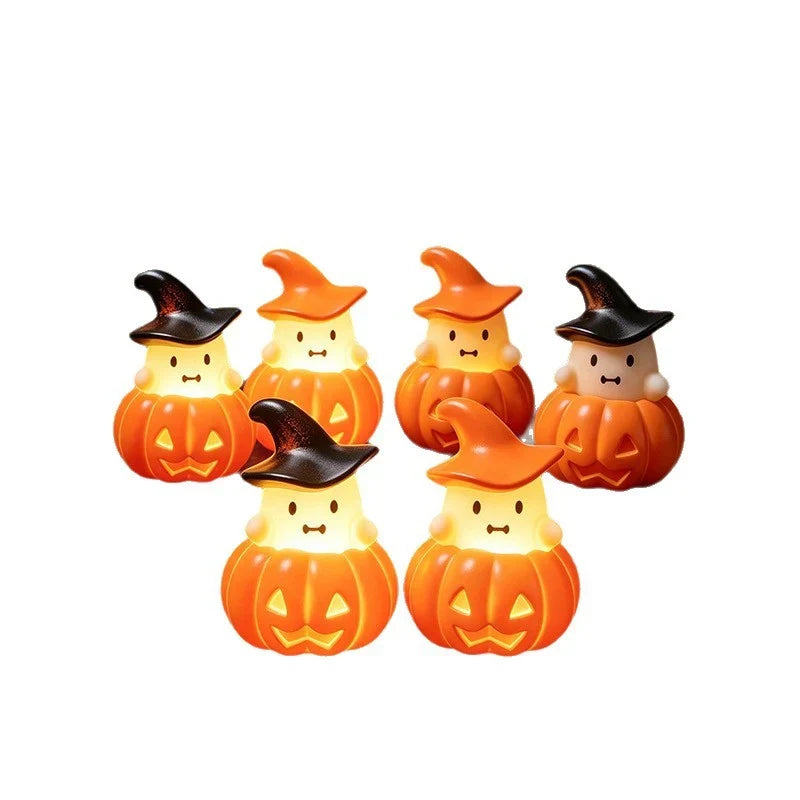Pumpkin Lamp Wizard Hat Warm White & Battery Operated