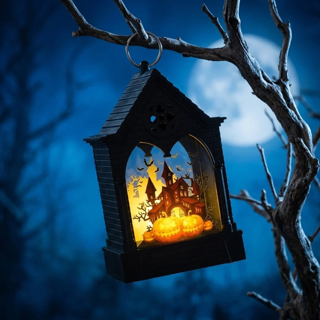 Pumpkin Lantern Flameless LED Hanging Eco-Friendly Plastic