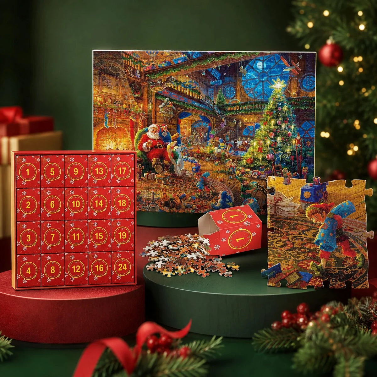 Puzzle Advent Calendar 1,008 Pieces 24 Daily Compartments