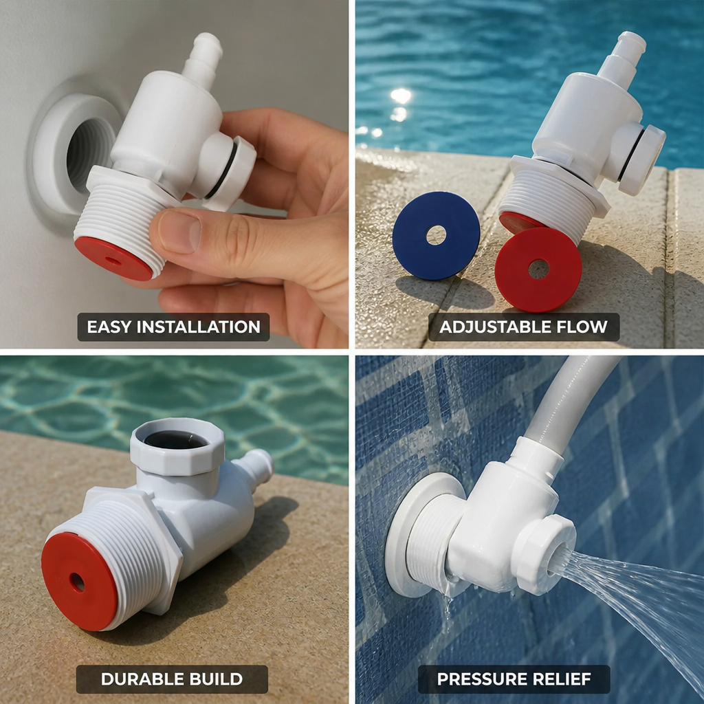 Quick-Disconnect Pressure-Relief Pool Cleaner Valve (Adjustable Flow)