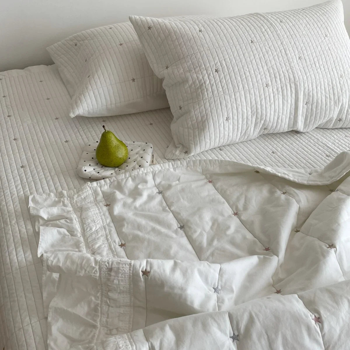 Quilted Bedspread Set Soft Cotton Blend Machine Washable