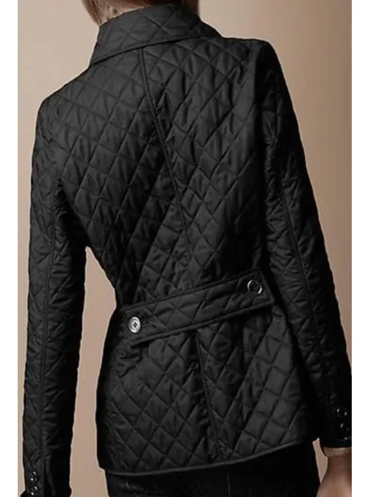 Quilted Jacket Lightweight Insulated Snap-Button Closure