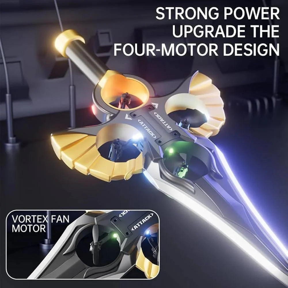RC Drone Sword-Shaped 360° Rotation LED Lighting Rechargeable