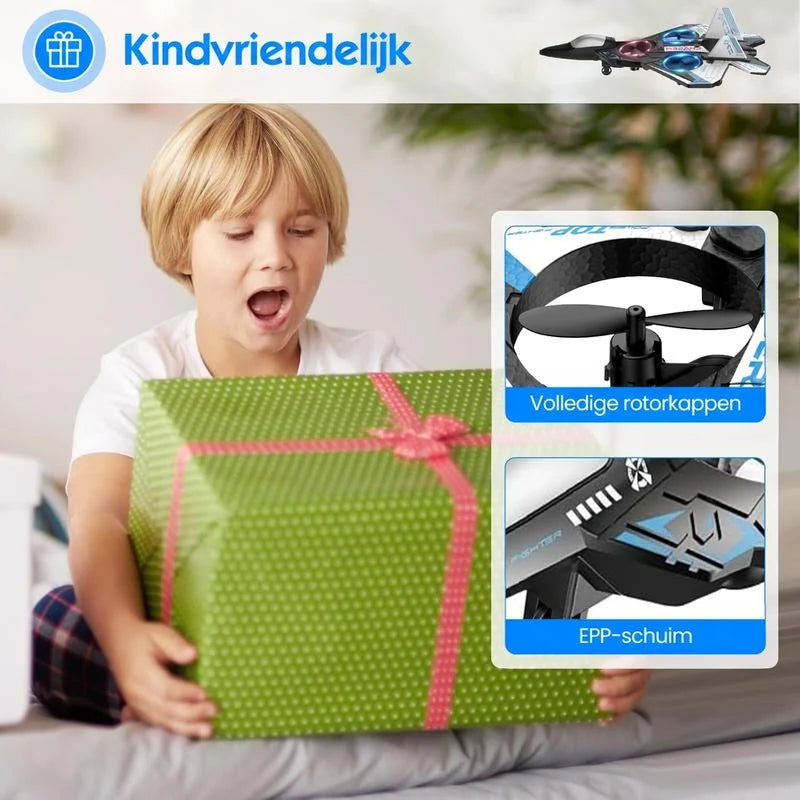 RC Fighter Jet Toy 360° Stunts LED Lights Shock-Resistant