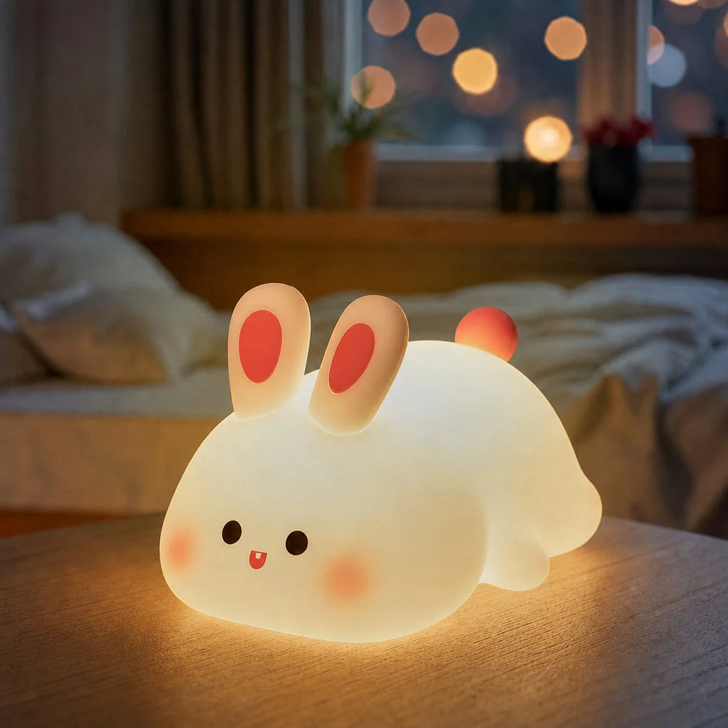 Rabbit Night Light Silicone 3 Brightness Levels USB-C Rechargeable