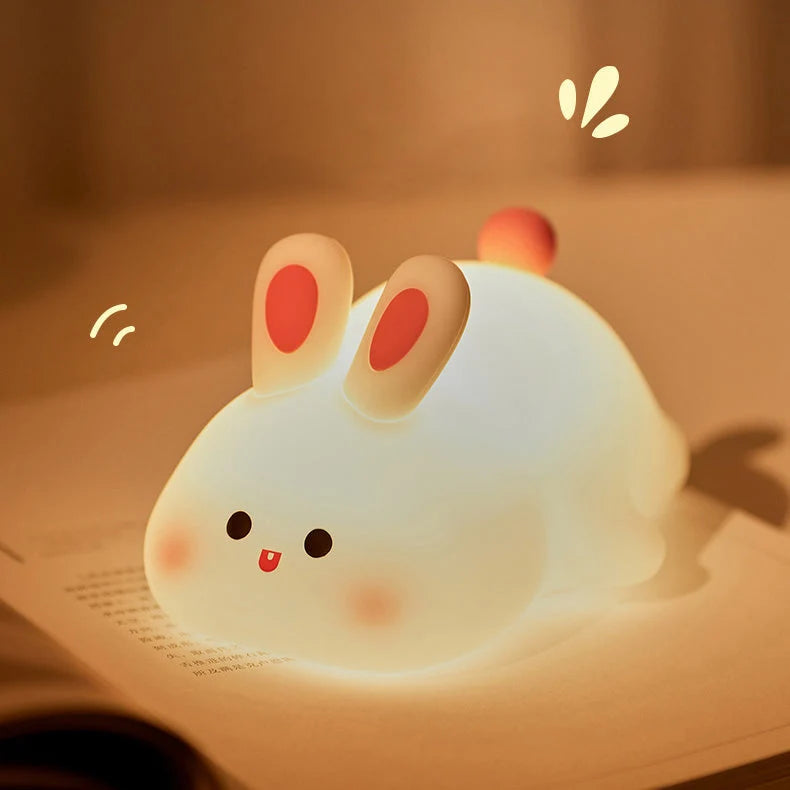 Rabbit Night Light Silicone 3 Brightness Levels USB-C Rechargeable