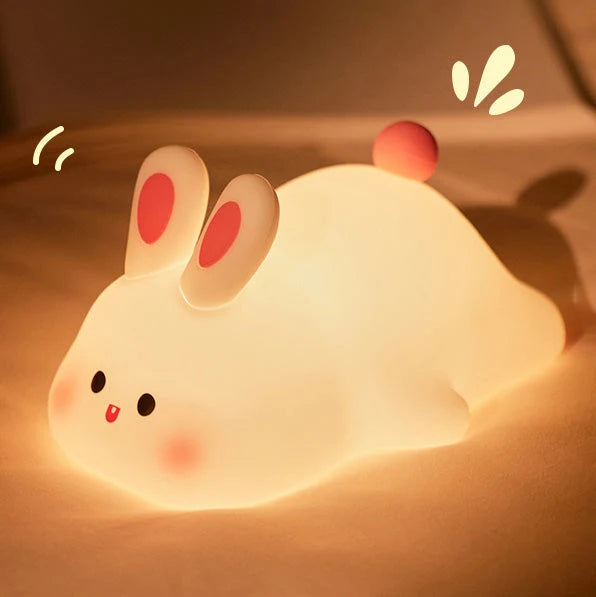 Rabbit Night Light Silicone 3 Brightness Levels USB-C Rechargeable
