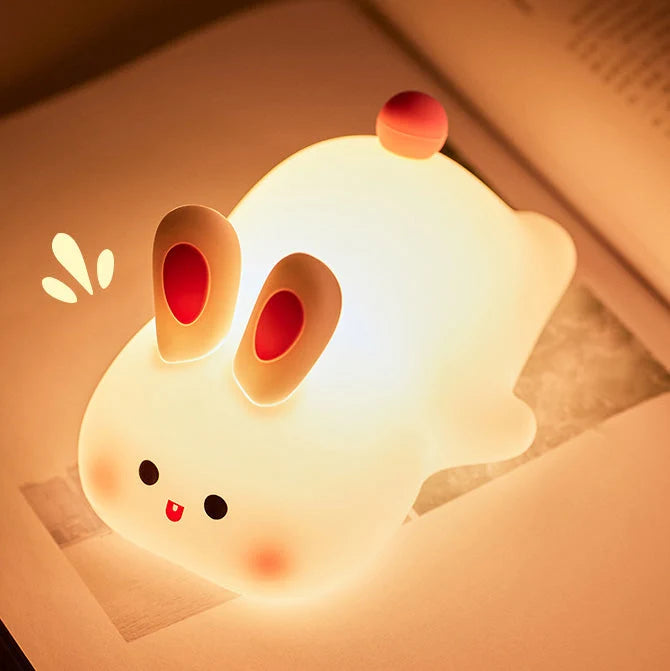 Rabbit Night Light Silicone 3 Brightness Levels USB-C Rechargeable