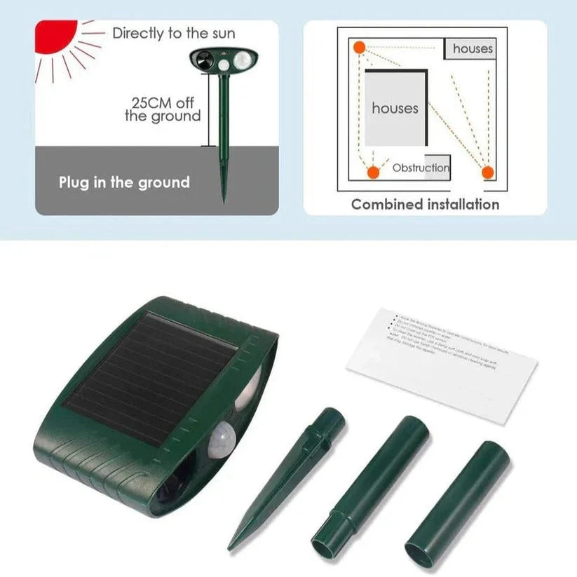 Rabbit Repeller Solar-Powered Ultrasonic Motion-Activated