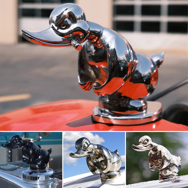 Radiator Emblem Chrome-Plated Duck Pin Mount Rubber Base