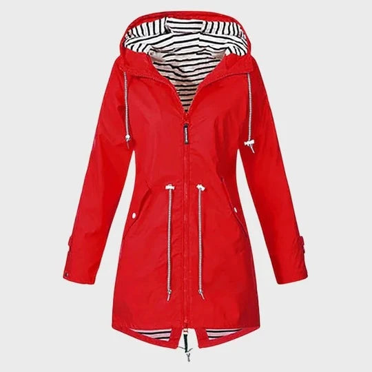 Rain Jacket Long Waterproof Adjustable Hood