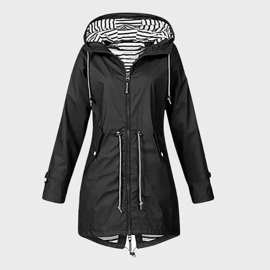 Rain Jacket Long Waterproof Adjustable Hood