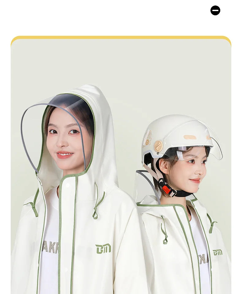 Raincoat Long Hooded Packable Clear Visor Backpack Room