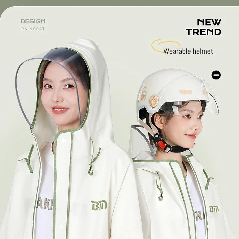 Raincoat Long Hooded Packable Clear Visor Backpack Room
