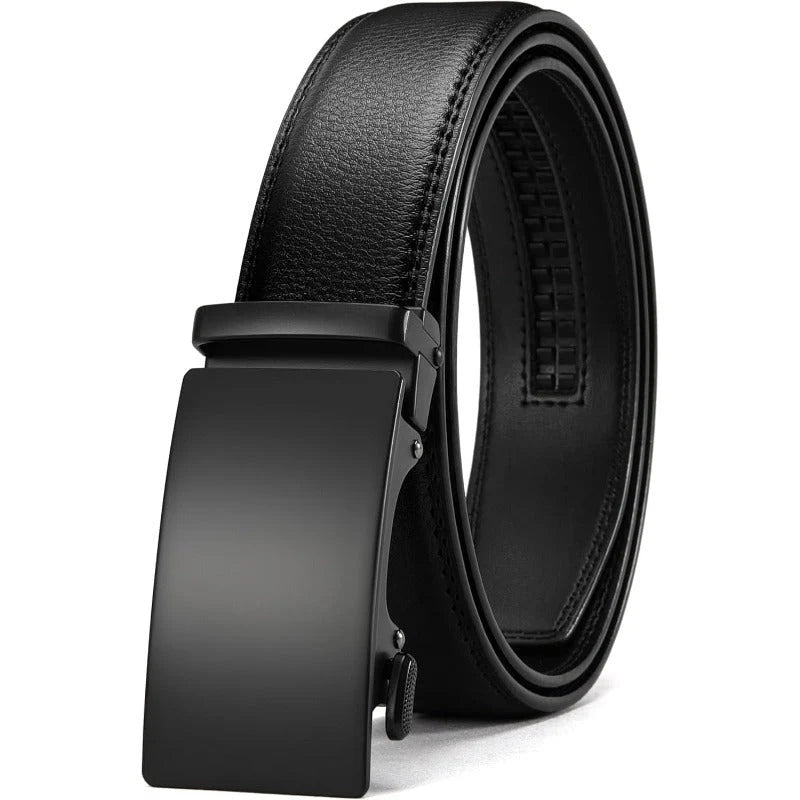 Ratchet Belt Full-Grain Leather 32-Position Micro-Adjustable