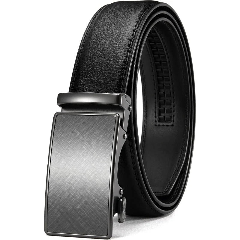 Ratchet Belt Full-Grain Leather 32-Position Micro-Adjustable