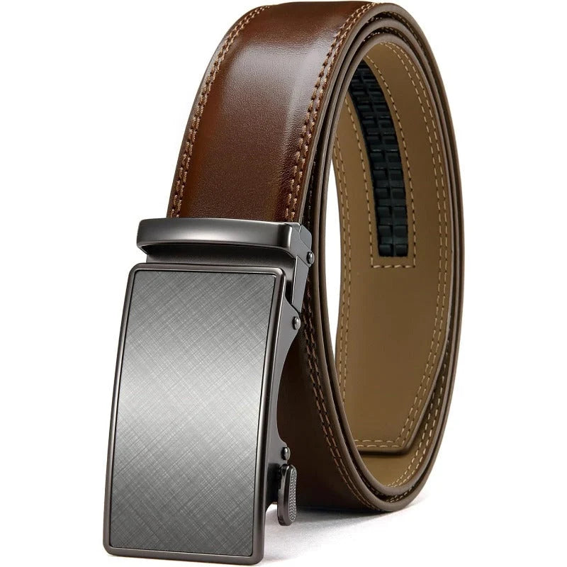 Ratchet Belt Full-Grain Leather 32-Position Micro-Adjustable