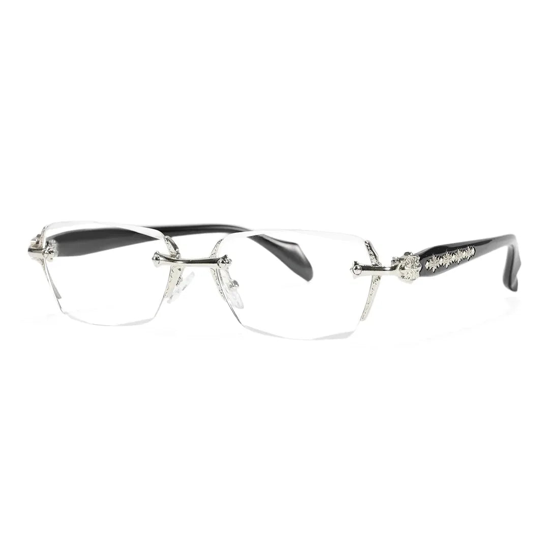 Reading Glasses Blue Light Filter Rimless Metal 2-Piece Set