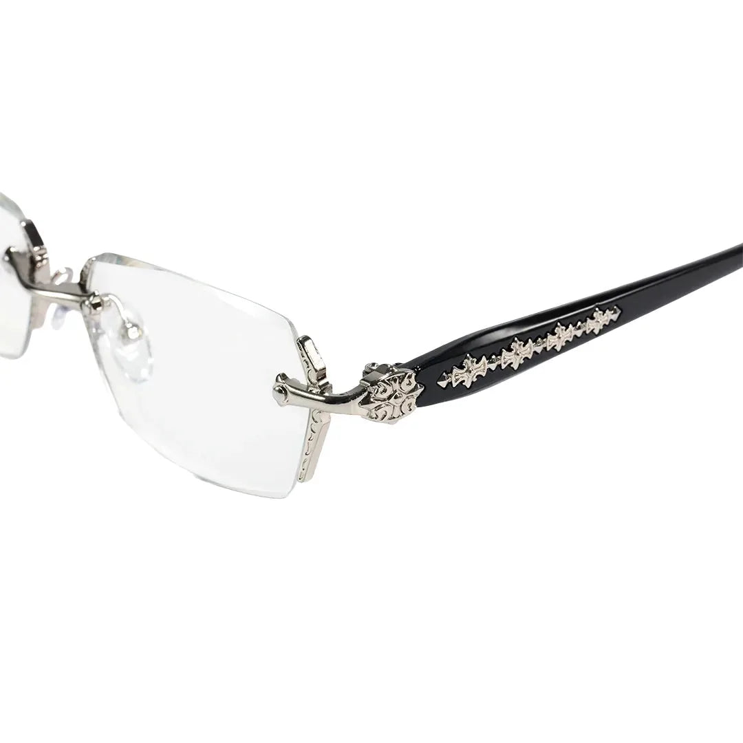 Reading Glasses Blue Light Filter Rimless Metal 2-Piece Set