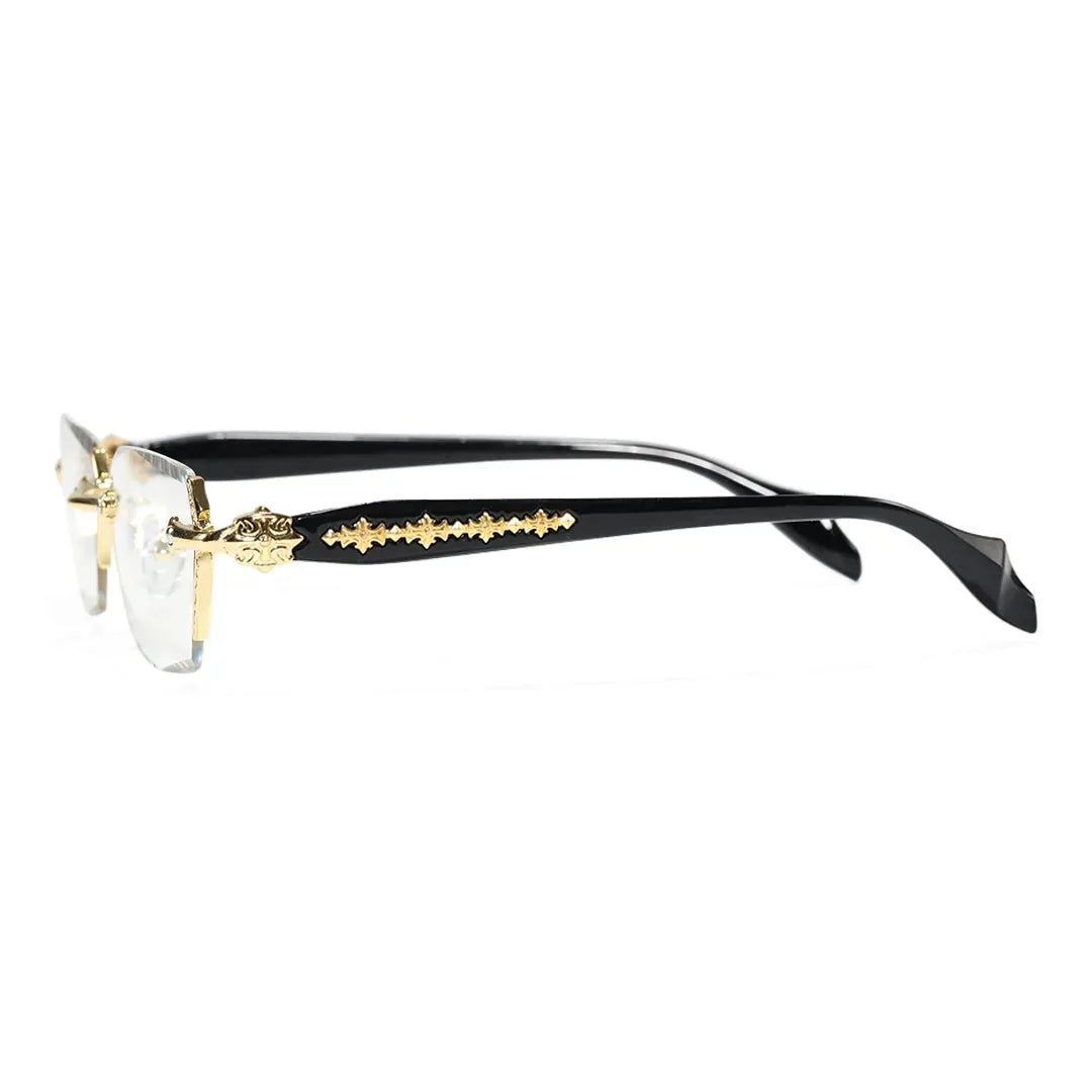 Reading Glasses Blue Light Filter Rimless Metal 2-Piece Set