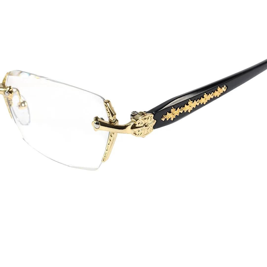 Reading Glasses Blue Light Filter Rimless Metal 2-Piece Set