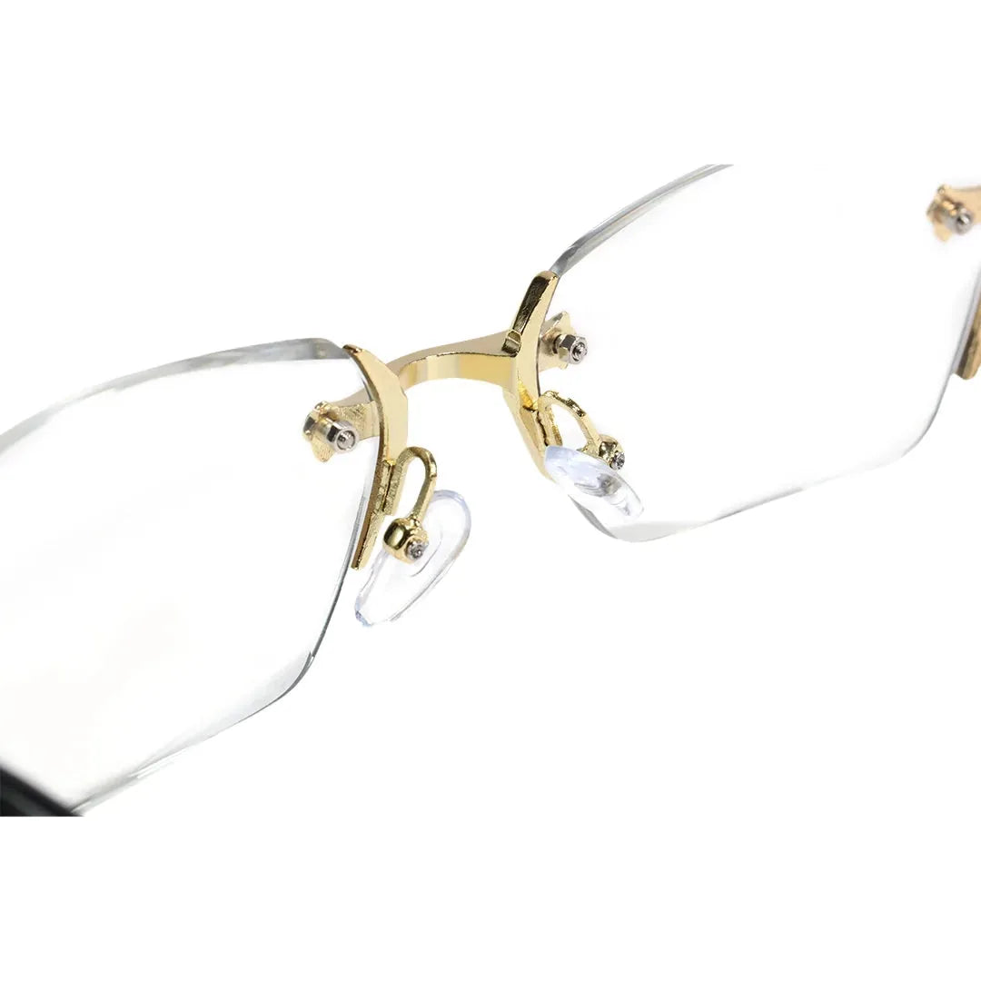 Reading Glasses Blue Light Filter Rimless Metal 2-Piece Set