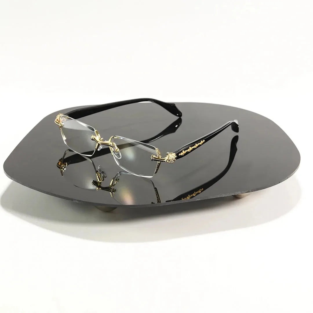 Reading Glasses Blue Light Filter Rimless Metal 2-Piece Set